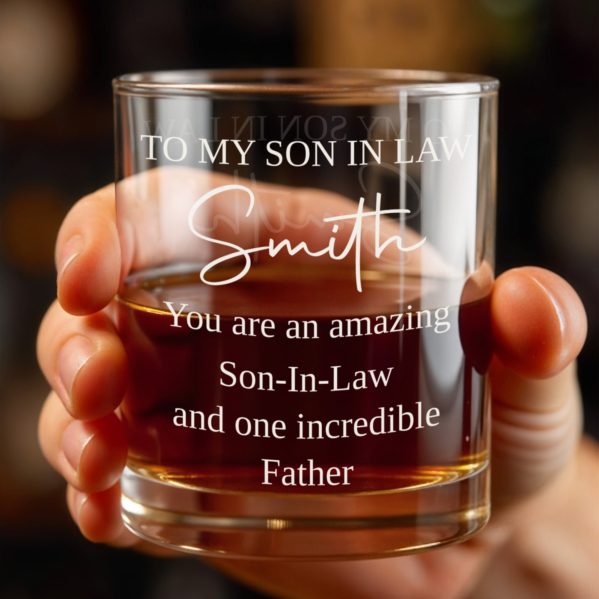Personalized Custom Whiskey Glass Gift for Son-in-Law