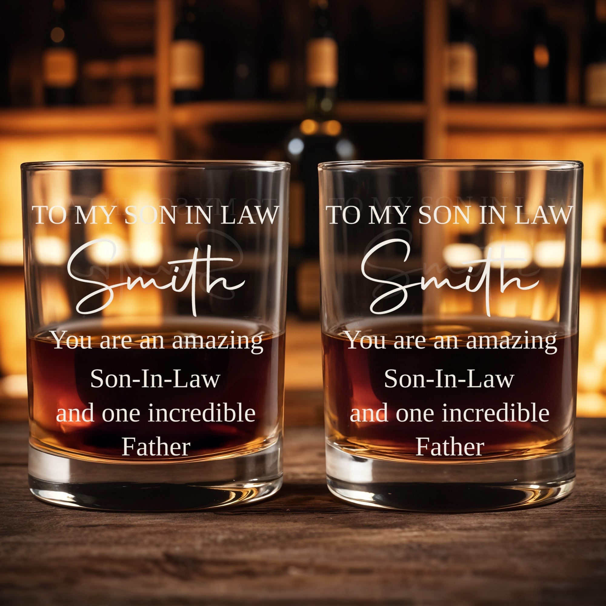 Personalized Custom Whiskey Glass Gift for Son-in-Law