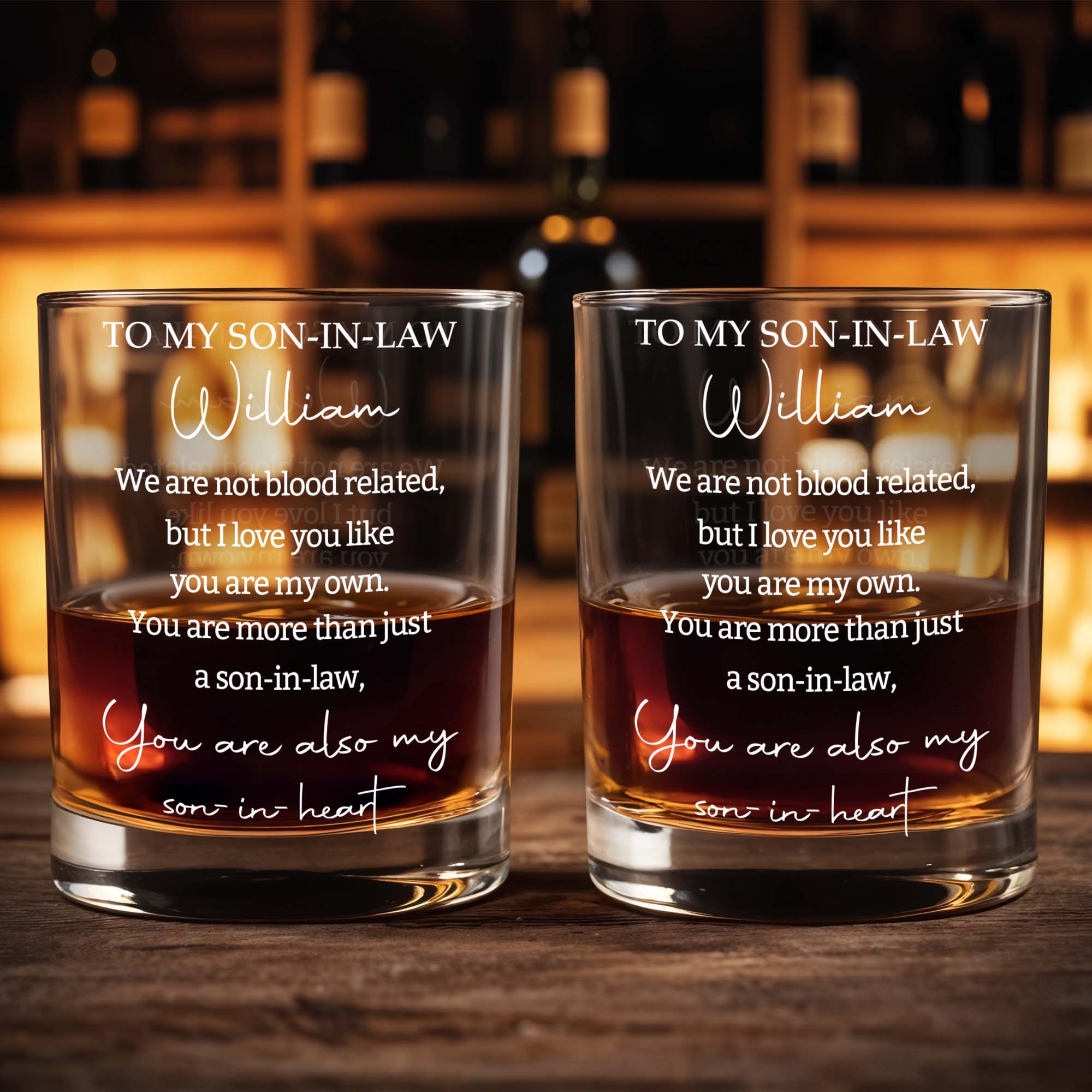 Personalized Custom Whiskey Glass Gift for Son-in-Law