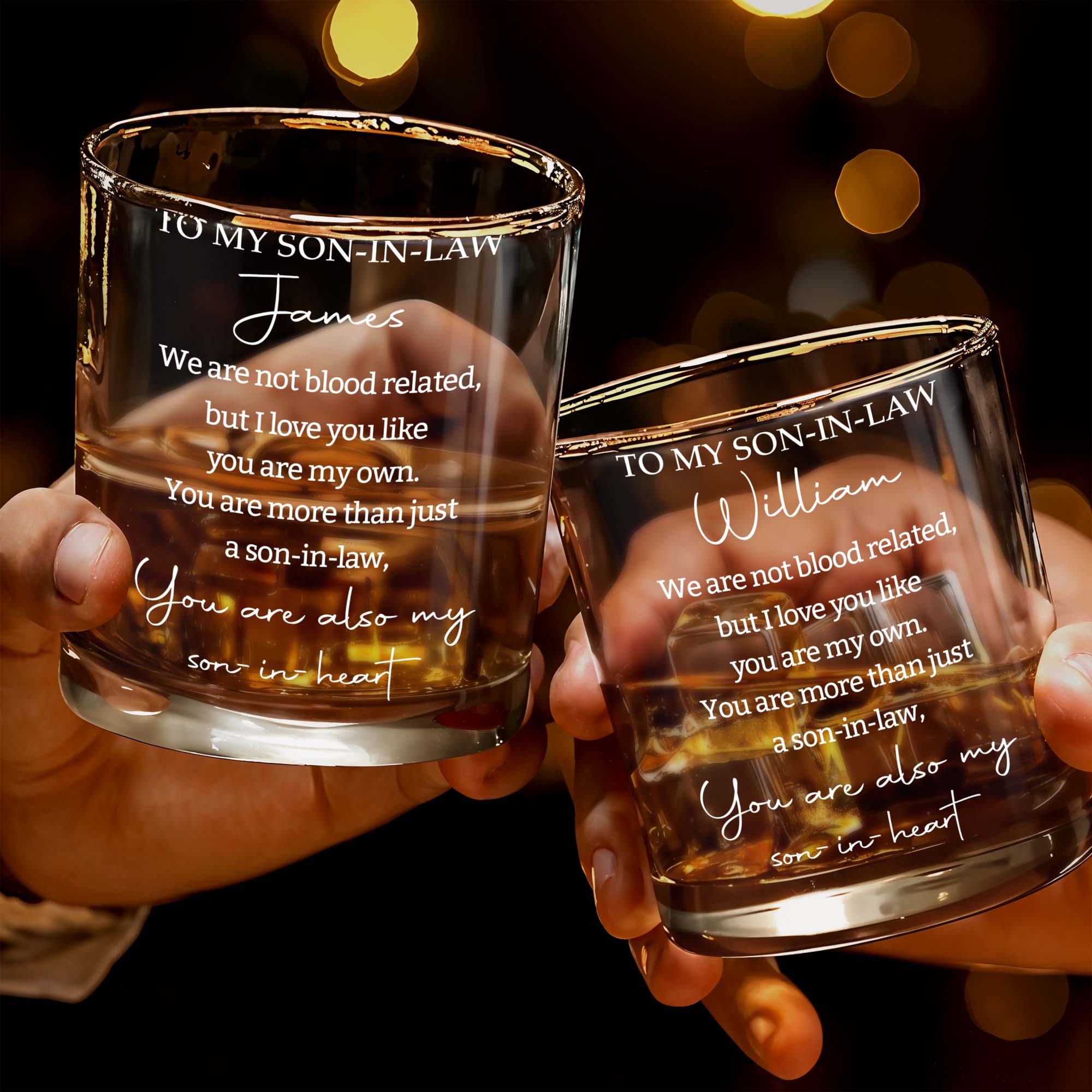 Personalized Custom Whiskey Glass Gift for Son-in-Law