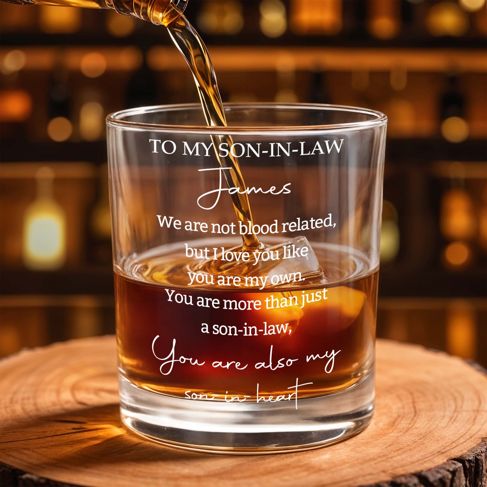 Personalized Custom Whiskey Glass Gift for Son-in-Law