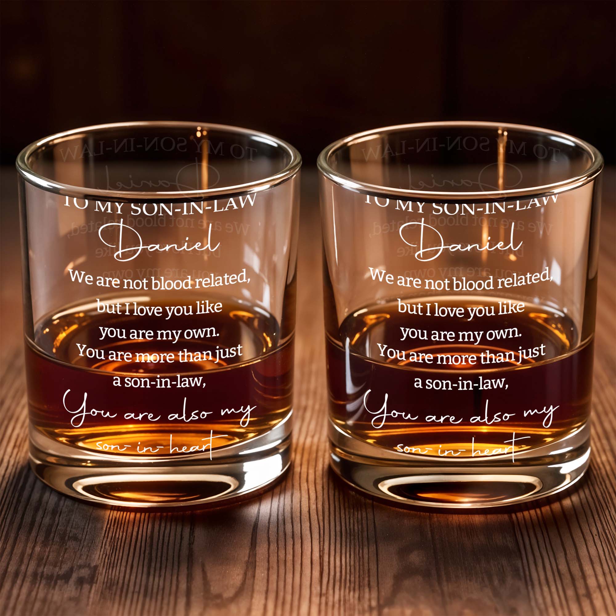 Personalized Custom Whiskey Glass Gift for Son-in-Law