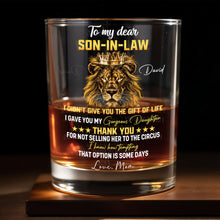 Load image into Gallery viewer, Personalized Crown Whiskey Glass Custom Name Gift for Son-in-Law
