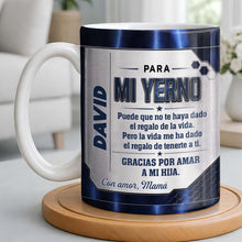 Load image into Gallery viewer, Personalized Metallic Coffee Mug Custom Text Gift for Son-in-Law
