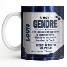 Load image into Gallery viewer, Personalized Blue Metal Texture Coffee Mug Gift for Son-in-Law
