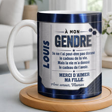 Load image into Gallery viewer, Personalized Blue Metal Texture Coffee Mug Gift for Son-in-Law
