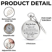 Load image into Gallery viewer, Personalized Silver Pocket Watch Custom Engraved Gift for Son-in-Law
