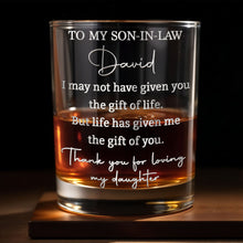 Load image into Gallery viewer, Personalized Whiskey Glass Engraved Gift for Son-in-Law
