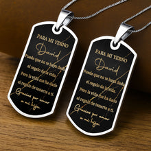 Load image into Gallery viewer, Personalized Gold Marble Dog Tag Necklace Custom Keepsake Gift for Son-in-Law
