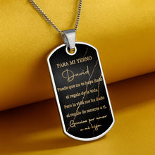 Load image into Gallery viewer, Personalized Gold Marble Dog Tag Necklace Custom Keepsake Gift for Son-in-Law
