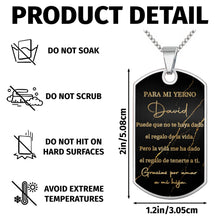 Load image into Gallery viewer, Personalized Gold Marble Dog Tag Necklace Custom Keepsake Gift for Son-in-Law

