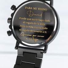 Load image into Gallery viewer, Personalized Engraved Wooden Watch Gift for Son-in-Law
