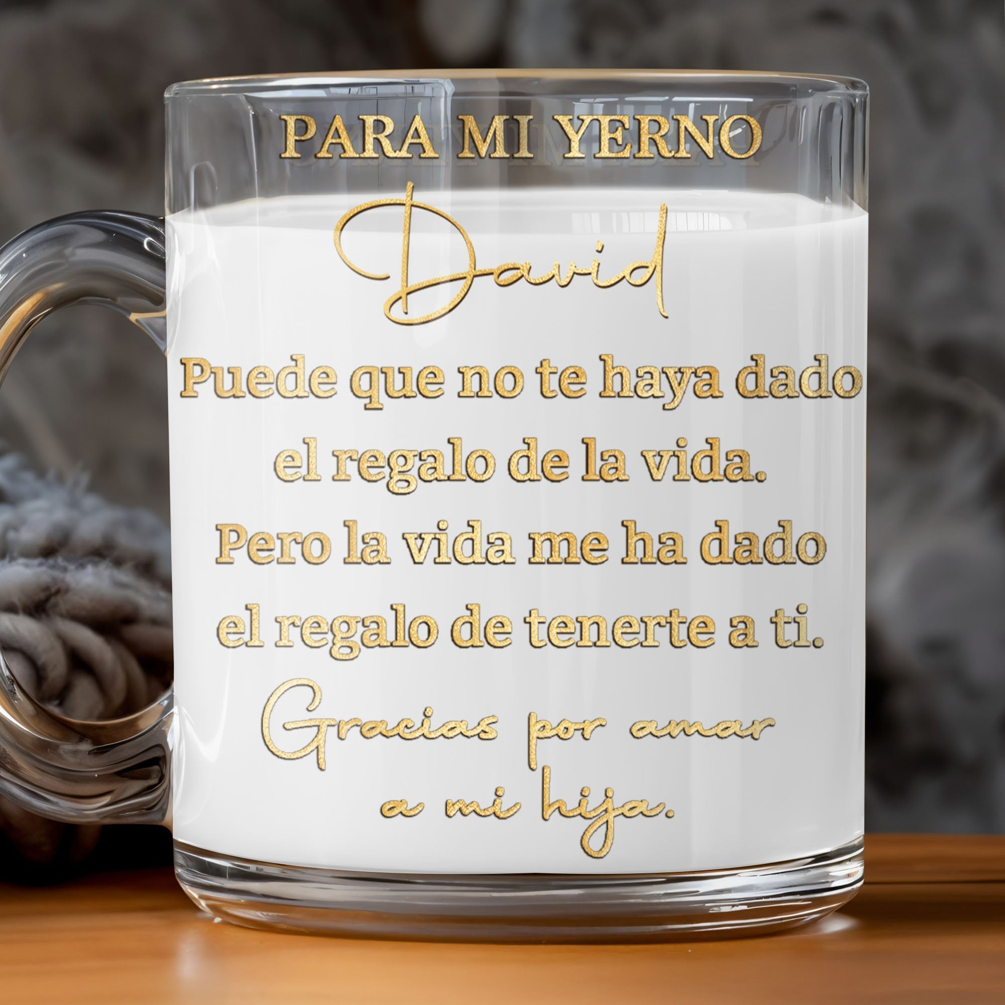 Personalized Custom Glass Mug Unique Gift for Son-in-Law