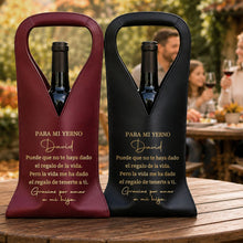 Load image into Gallery viewer, Personalized Leather Wine Bag Custom Name Gift for Son-in-Law

