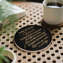Load image into Gallery viewer, Personalized Black Marble Gold Ceramic Coaster Gift for Son-in-Law
