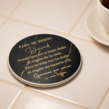 Load image into Gallery viewer, Personalized Black Marble Gold Ceramic Coaster Gift for Son-in-Law
