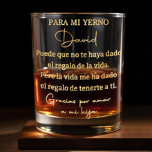 Load image into Gallery viewer, Personalized Custom Whiskey Glass Gift for Son-in-Law - Gold Typography
