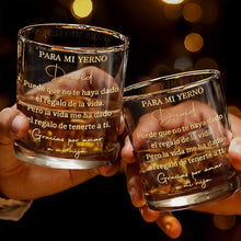 Load image into Gallery viewer, Personalized Custom Whiskey Glass Gift for Son-in-Law - Gold Typography
