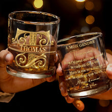 Load image into Gallery viewer, Personalized Monogram Whiskey Glass Gift for Son-In-Law
