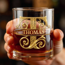 Load image into Gallery viewer, Personalized Monogram Whiskey Glass Gift for Son-In-Law
