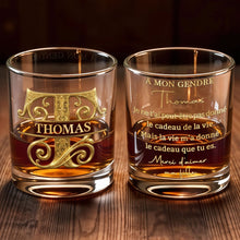 Load image into Gallery viewer, Personalized Monogram Whiskey Glass Gift for Son-In-Law
