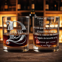 Load image into Gallery viewer, Personalized Custom Whiskey Glass Monogram Gift for Son-In-Law
