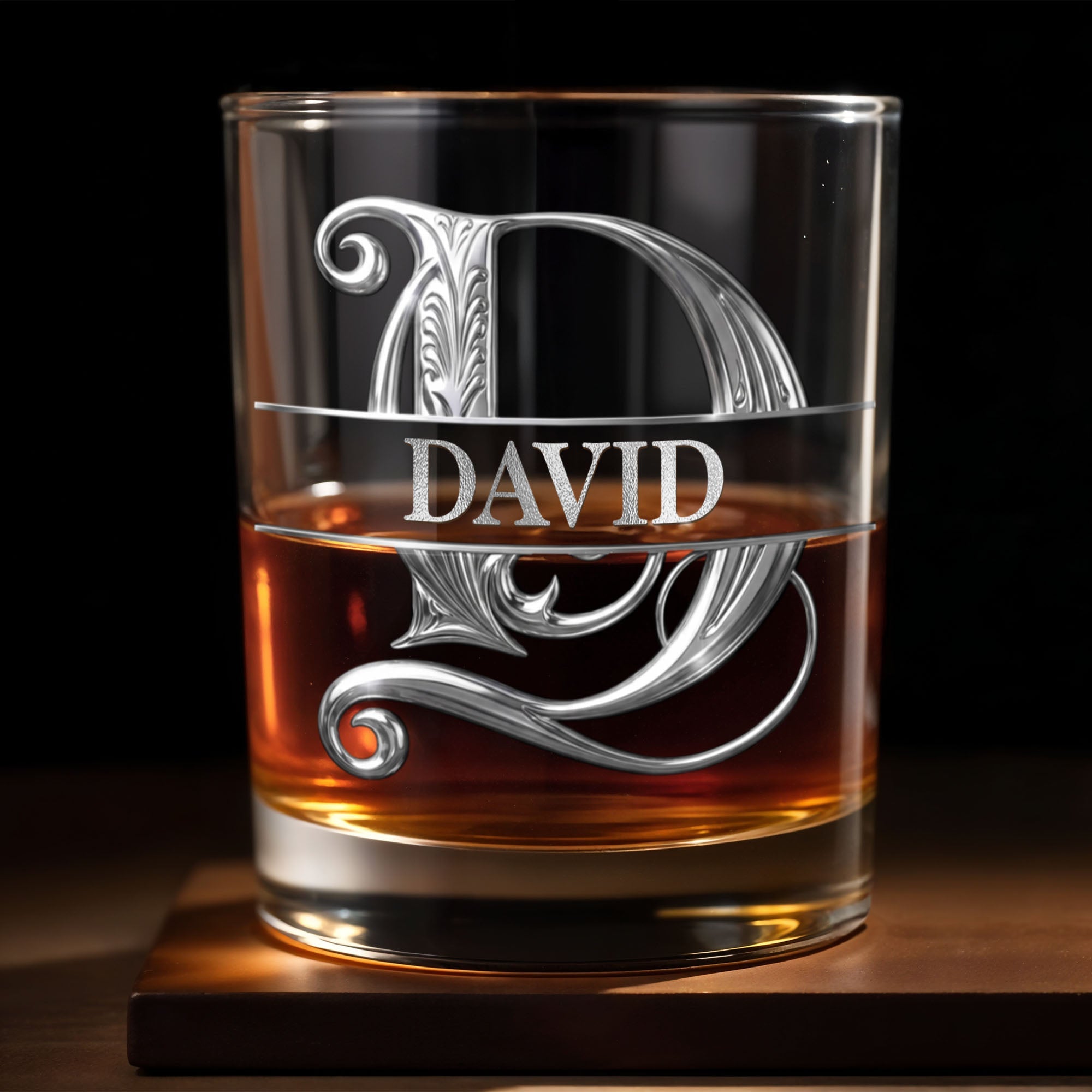 Personalized Custom Whiskey Glass Monogram Gift for Son-In-Law