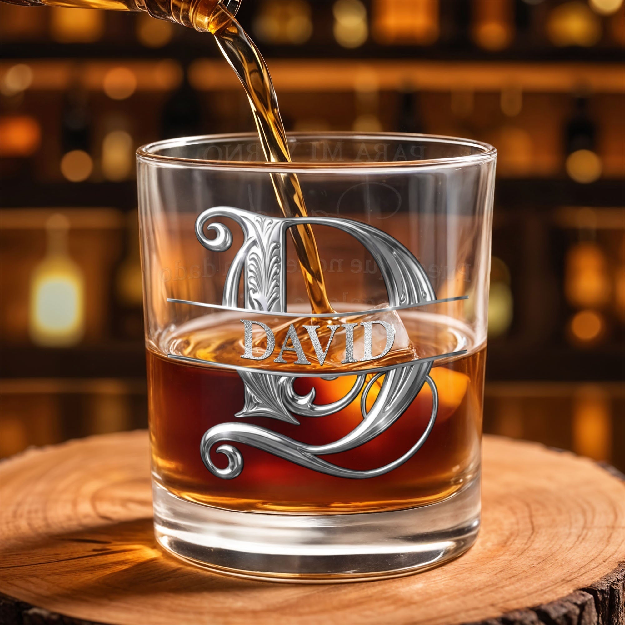 Personalized Custom Whiskey Glass Monogram Gift for Son-In-Law