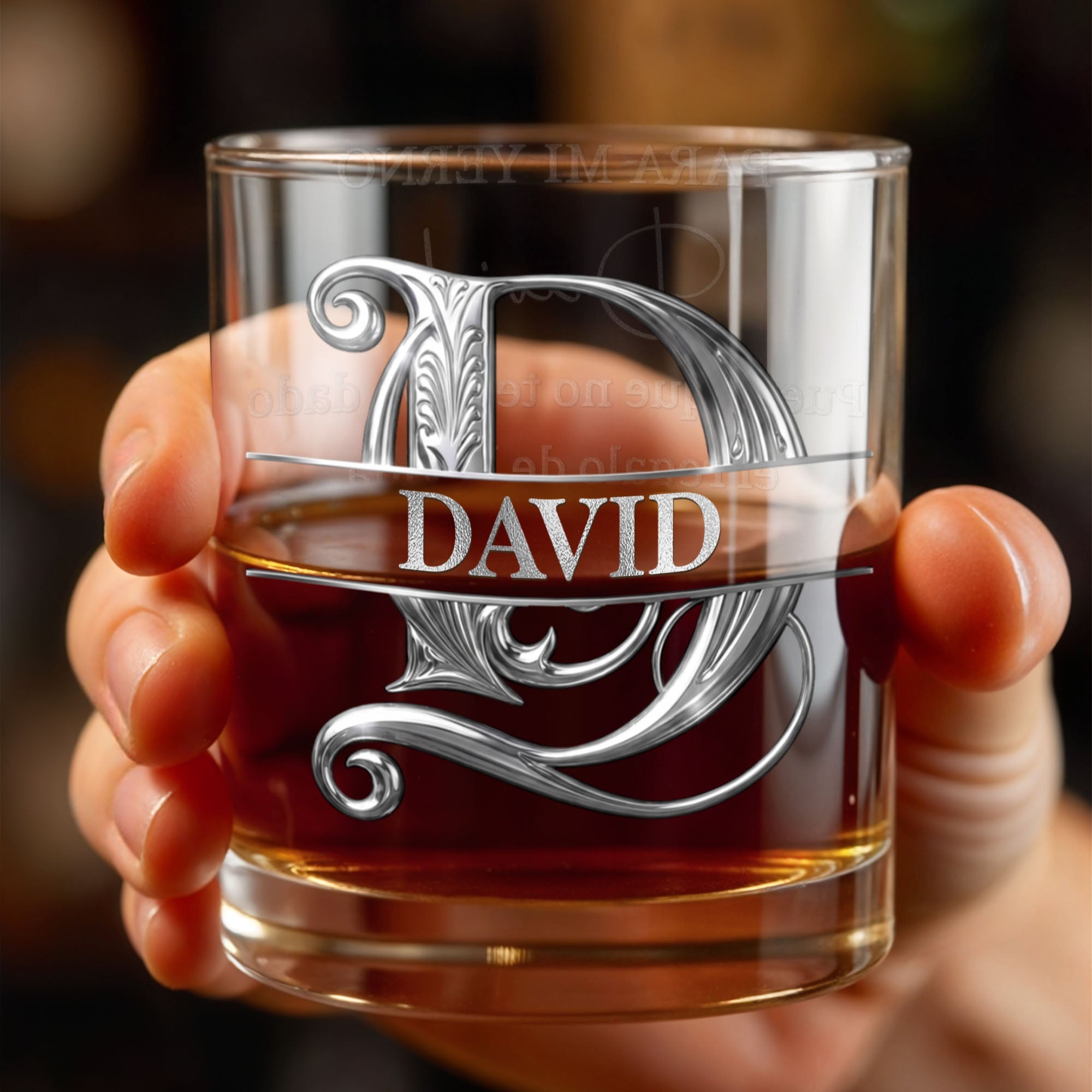 Personalized Custom Whiskey Glass Monogram Gift for Son-In-Law