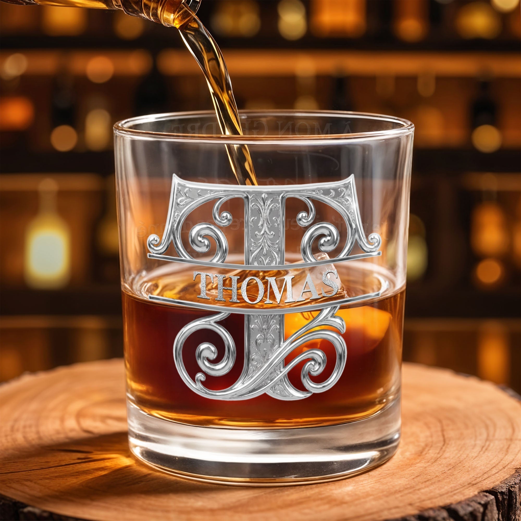 Personalized Whiskey Glass Custom Name Monogram Gift for Son-in-Law