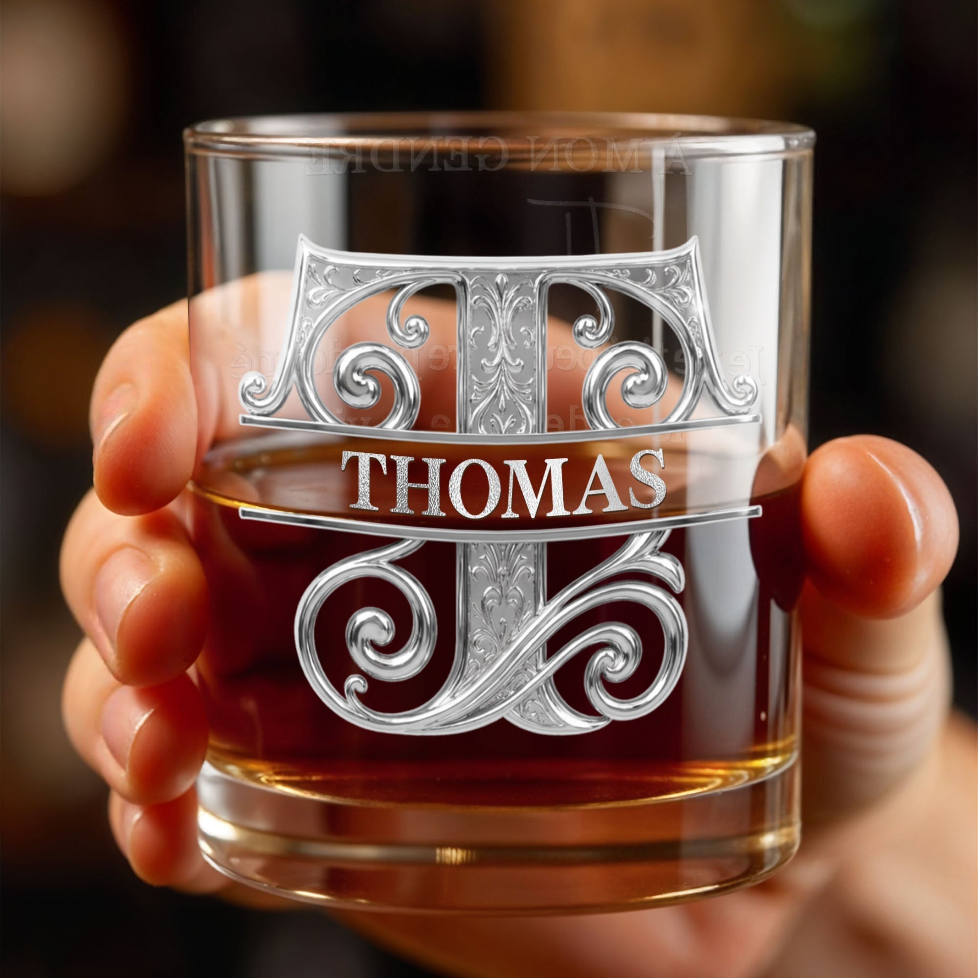 Personalized Whiskey Glass Custom Name Monogram Gift for Son-in-Law