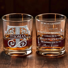 Load image into Gallery viewer, Personalized Whiskey Glass Custom Name Monogram Gift for Son-in-Law
