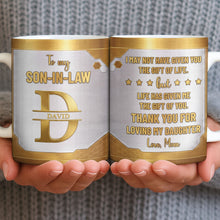 Load image into Gallery viewer, Personalized Gold Monogram Coffee Mug Custom Gift for Son-In-Law
