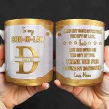 Load image into Gallery viewer, Personalized Gold Monogram Coffee Mug Custom Gift for Son-In-Law
