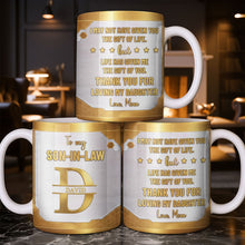Load image into Gallery viewer, Personalized Gold Monogram Coffee Mug Custom Gift for Son-In-Law
