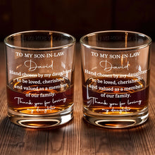 Load image into Gallery viewer, Personalized Whiskey Glass Custom Name Gift for Son-in-Law
