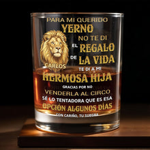 Load image into Gallery viewer, Personalized Custom Whiskey Glass with Lion Art Gift for Son-in-Law
