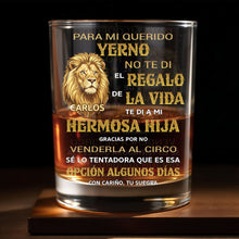 Load image into Gallery viewer, Personalized Custom Whiskey Glass with Lion Art Gift for Son-in-Law
