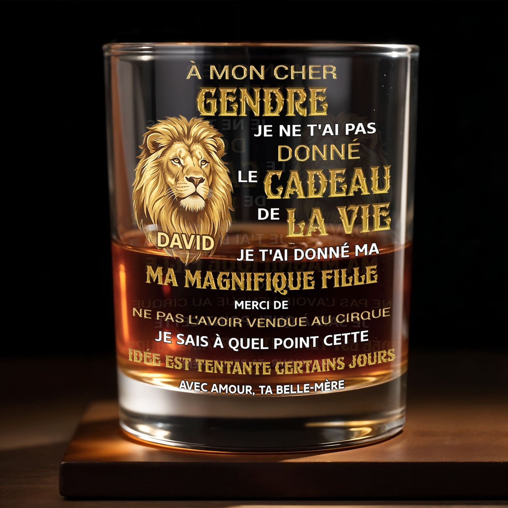 Personalized Custom Whiskey Glass Gift for Son-in-Law