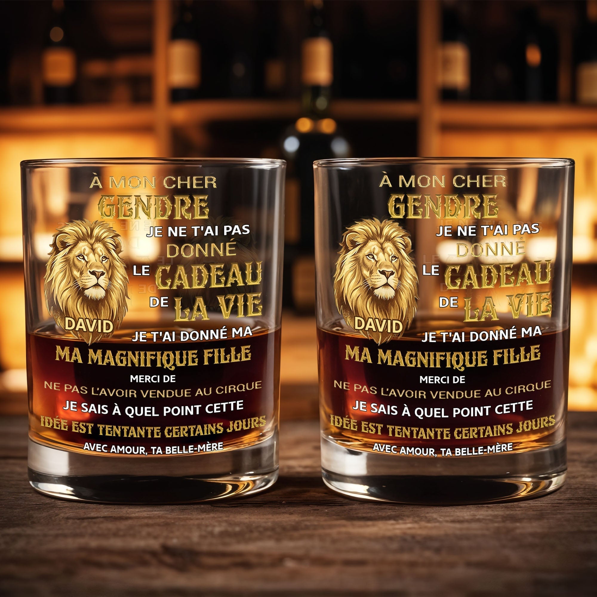 Personalized Custom Whiskey Glass Gift for Son-in-Law