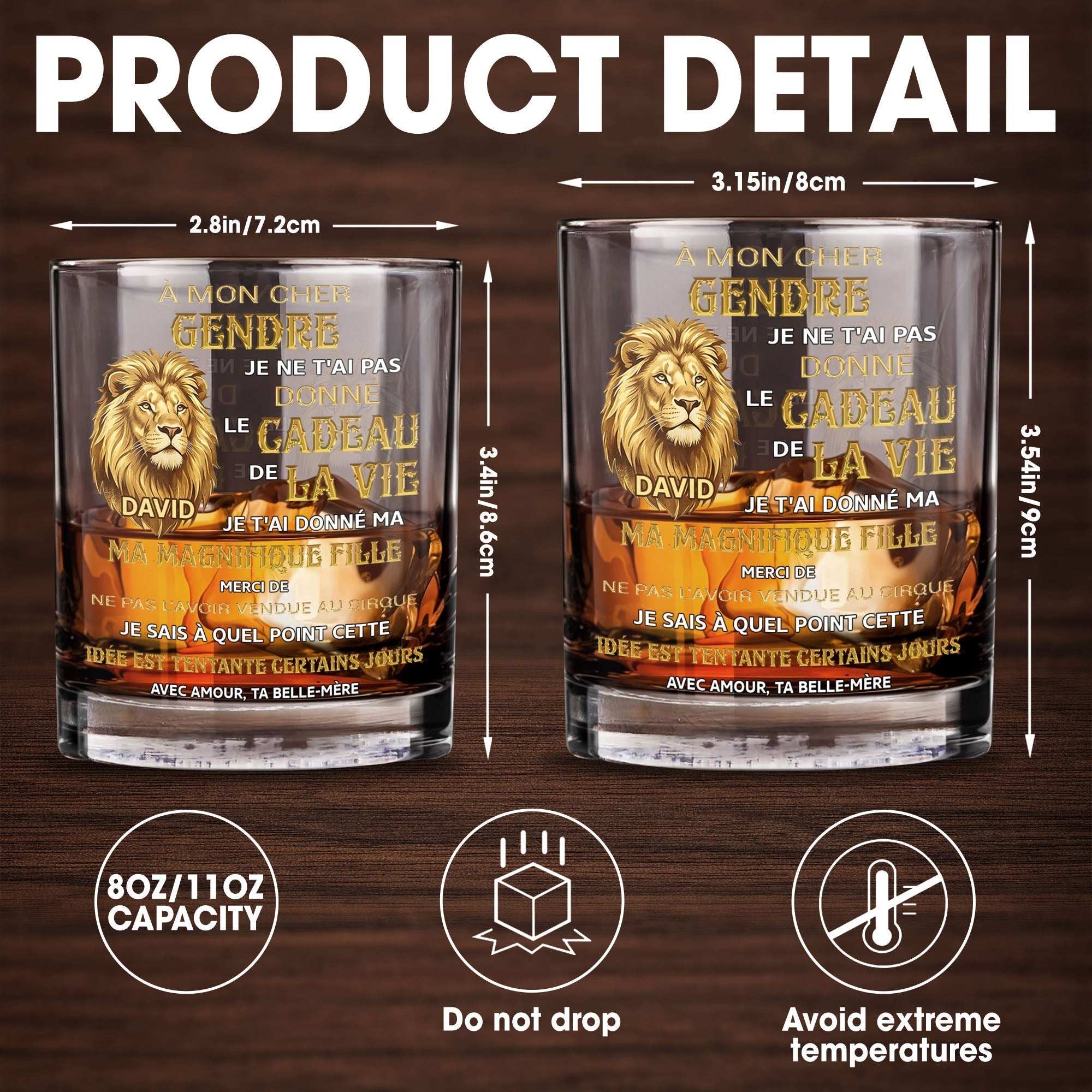 Personalized Custom Whiskey Glass Gift for Son-in-Law