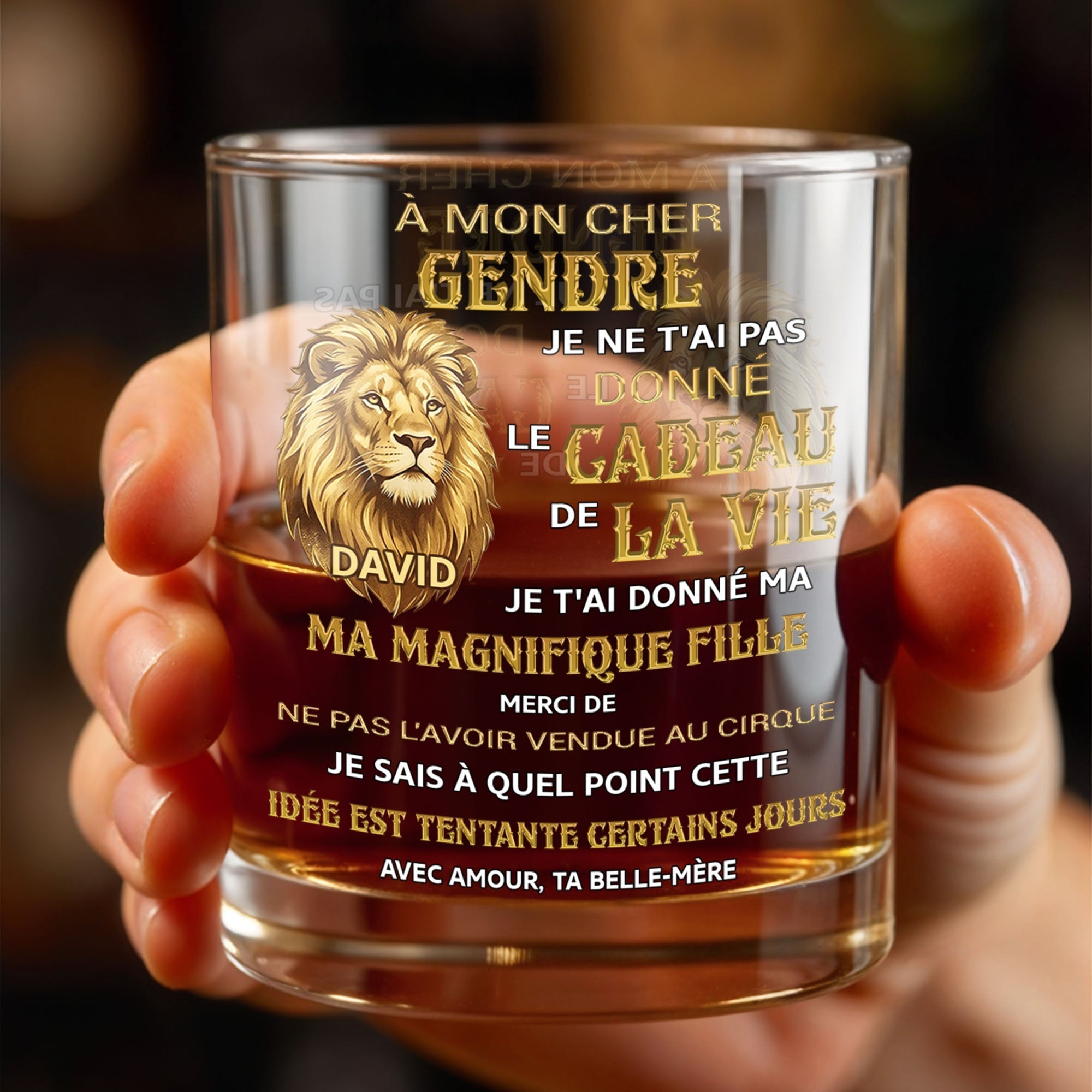 Personalized Custom Whiskey Glass Gift for Son-in-Law