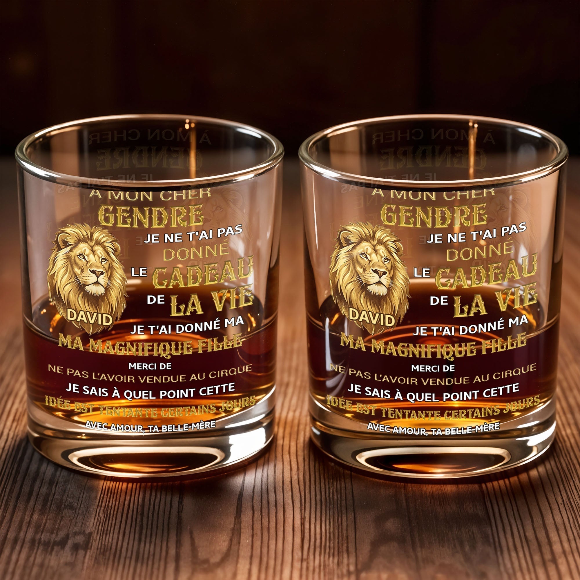 Personalized Custom Whiskey Glass Gift for Son-in-Law