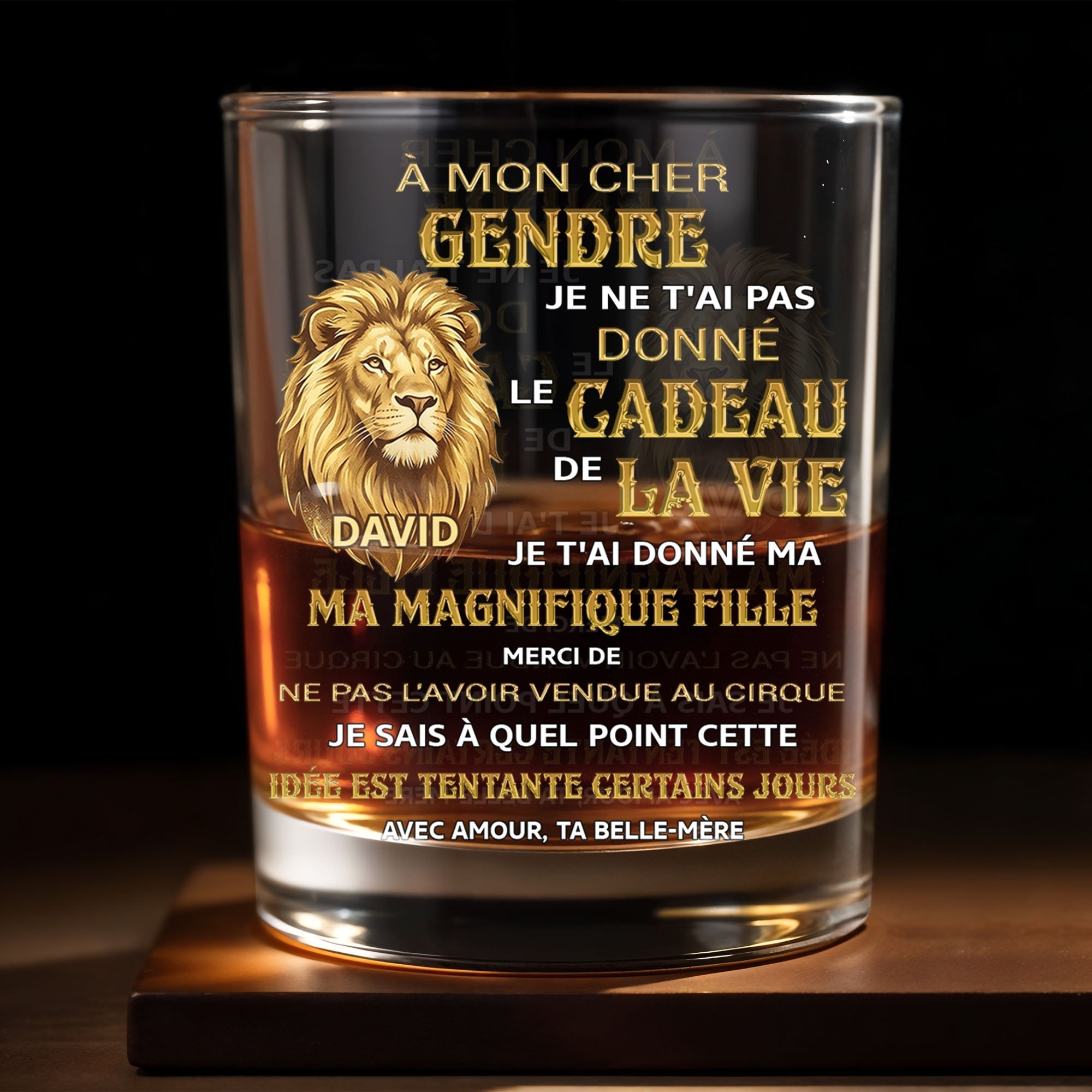 Personalized Custom Whiskey Glass Gift for Son-in-Law