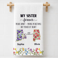 Load image into Gallery viewer, Personalized Floral Kitchen Towel Custom Gift for Sister
