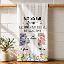 Load image into Gallery viewer, Personalized Floral Kitchen Towel Custom Gift for Sister
