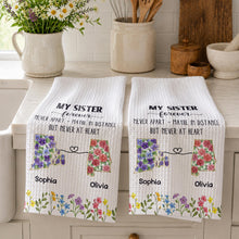 Load image into Gallery viewer, Personalized Floral Kitchen Towel Custom Gift for Sister
