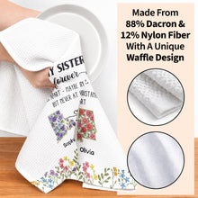 Load image into Gallery viewer, Personalized Floral Kitchen Towel Custom Gift for Sister
