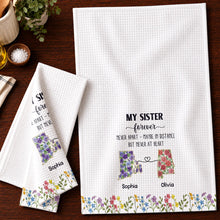 Load image into Gallery viewer, Personalized Floral Kitchen Towel Custom Gift for Sister
