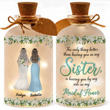 Load image into Gallery viewer, Personalized Frosted Glass Bottle Light Custom Name Gift for Bride

